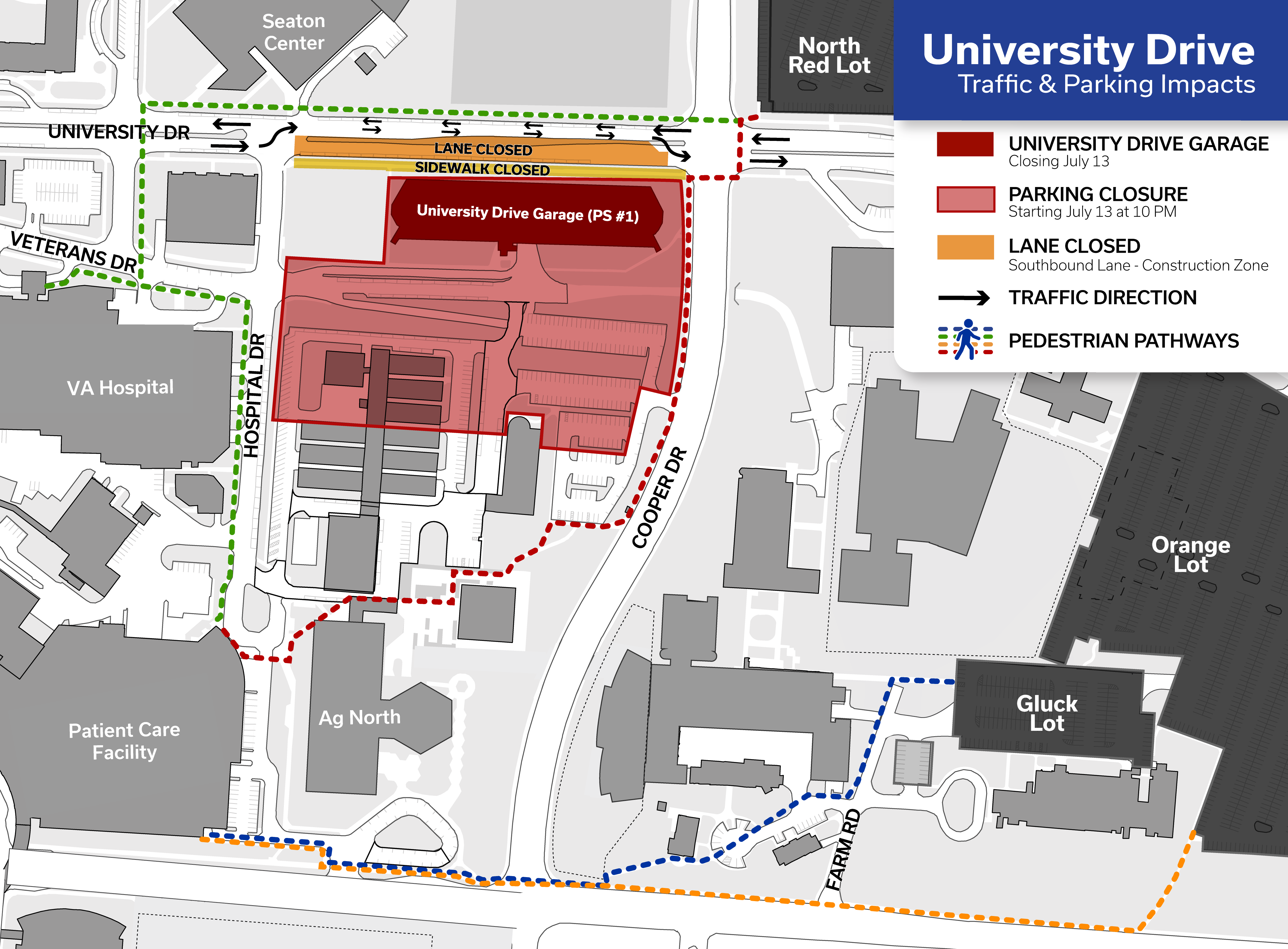 University Drive Garage Closure