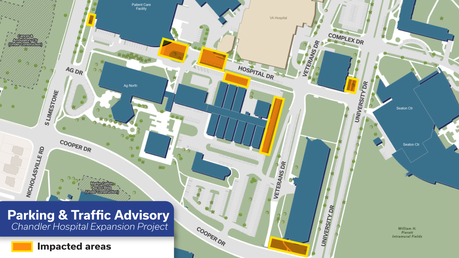 Ukhc Sign Parking & Traffic Advisory: Chandler Hospital Expansion Project ...