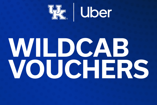 Blue Background with "UK l UBER" and White text displaying "WILDCAB VOUCHERS"
