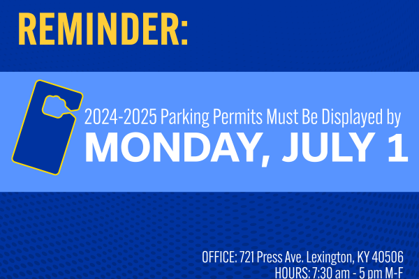 2024-2025 Parking Permits must be displayed by Monday, July 1