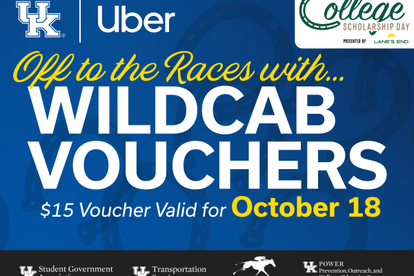 Off to the Races with... Wildcab Vouchers- $15 vouchers valid for October 18 for Keenelands Scholarhsip Day