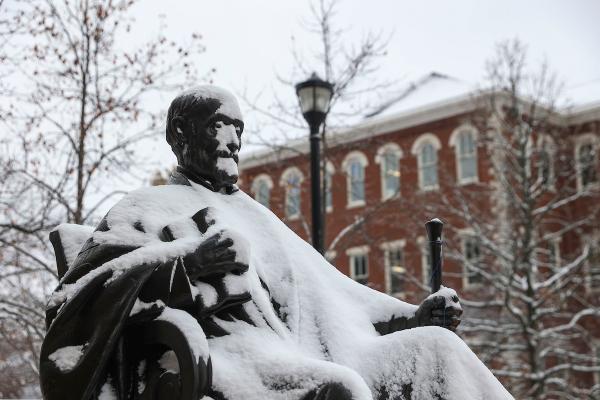 Statue in the snow