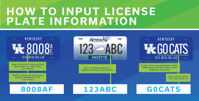 How to input License plate information