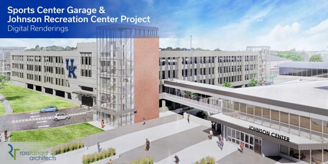 Sports Center Garage & Johnson Center Rendering