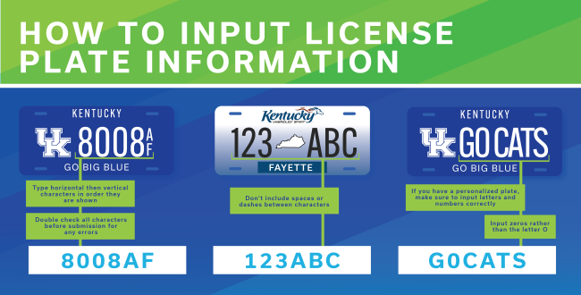 How to Input License Plate Information