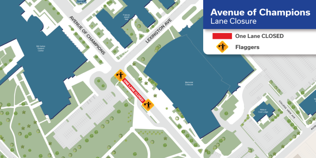 Avenue of Champions Lane Closure