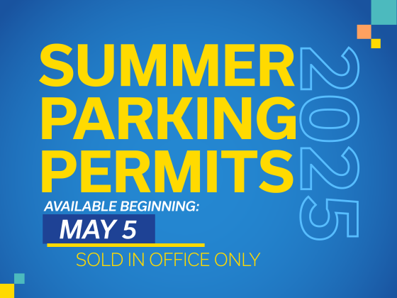 Summer Parking Permits 2025 - Available beginning May 5 - Sold in Office only