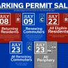 Student Parking Permit sales begin at noon EST on the following dates