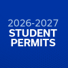 blue background with text reading "2026-2027 Student Permits"